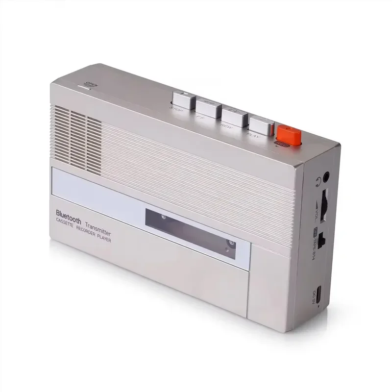 Cassette player and recorder with built-in headphone jack for retro-style playback, outdoor wireless speakers