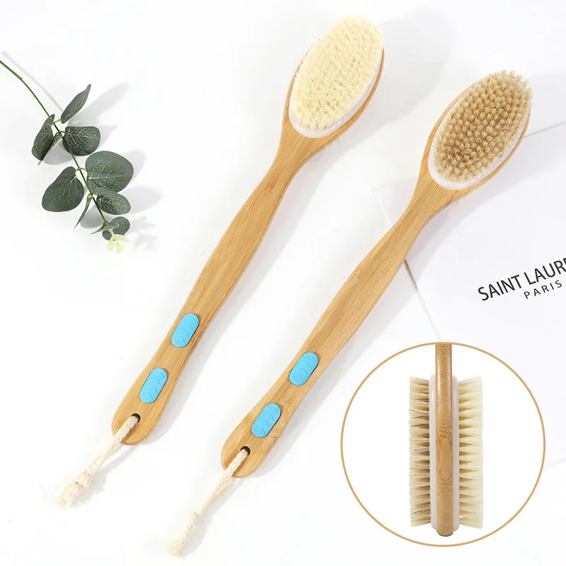 Natural Bristle Bath Brush Exfoliating Beauty Body shower Brush Portable  SPA Massage Woman Man Skin Care Dry Body Wooden Brush