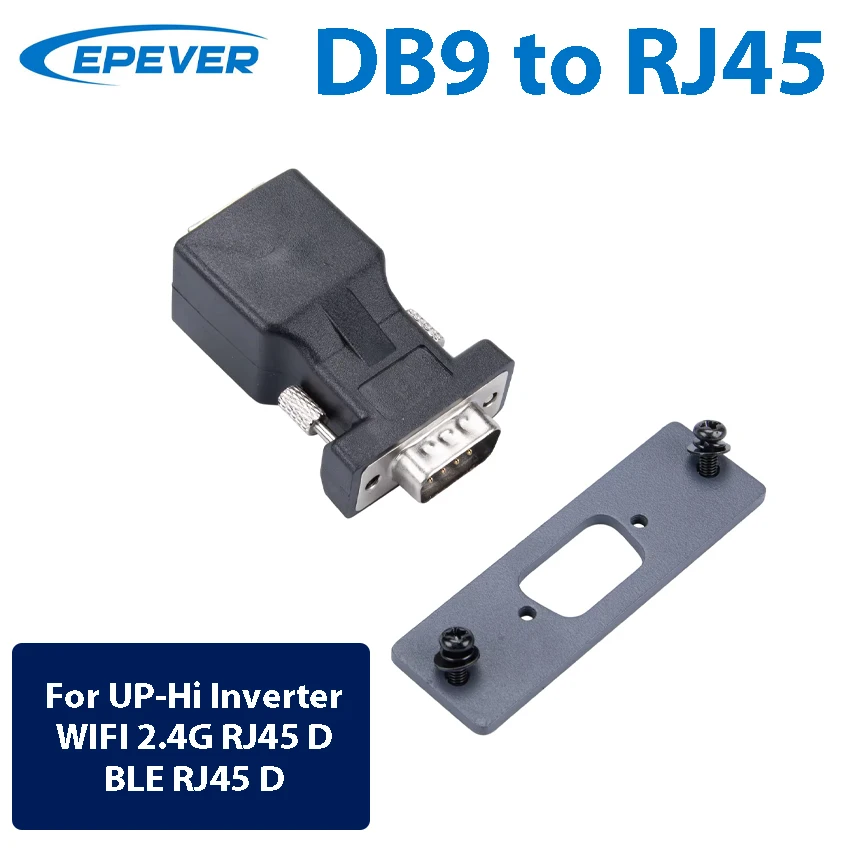 EPEVER Accessory DB9 Male Head to RJ45 Seat Converter Head For Wifi 2.4G/BLE with UPower-Hi Solar Inverter Connection