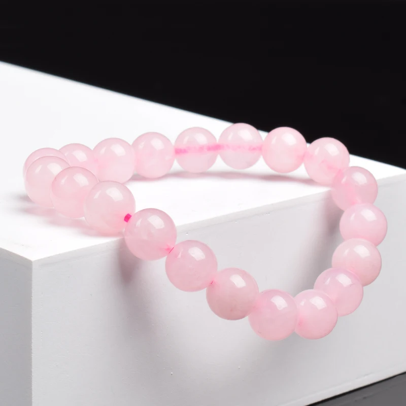 Natural Pink Crystal Bead Bracelet Real Rose Quartzs Natural Stone 6mm 8mm Round Beads Bracelet Women Men Energy Healing Jewelry