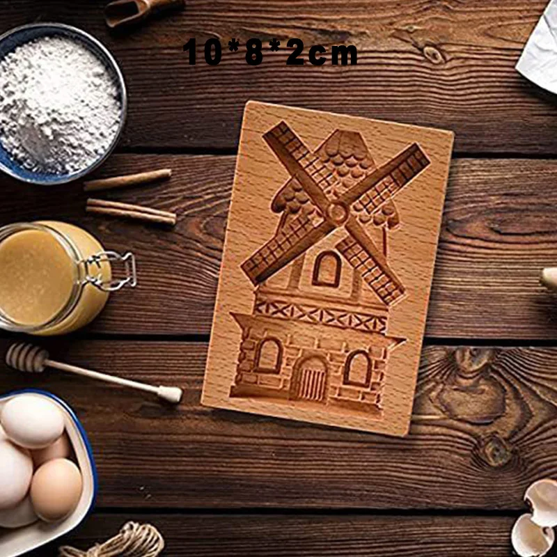 Cookie Molds for Baking Wooden Cookie Cutter 3D Gingerbread Cookies Moulds Press Cake Embossing Pumkin Bakery Gadgets Stamps