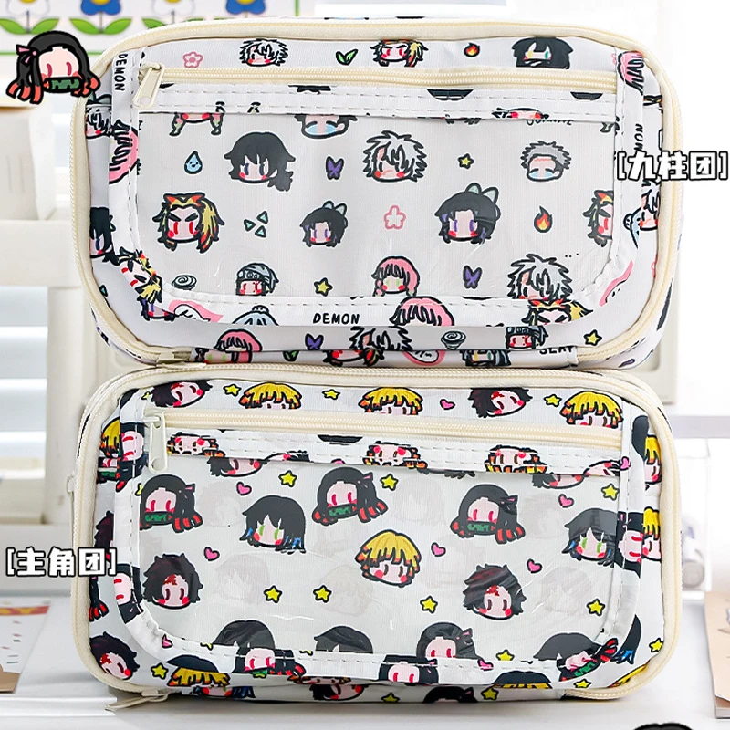 Kawaii Anime Transparent Pencil Bag Ita Bag Zipper Pouch for Pencils Large Capacity Stationery Pouch Kids gift