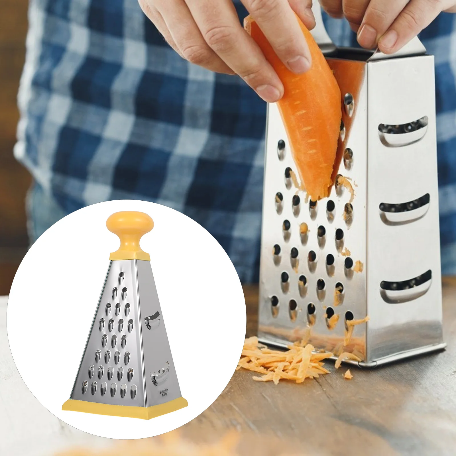 

4 Sides Multipurpose Stainless Steel Grater Vegetable Slicer Kitchen Tool Box Grater for Efficient Shredding