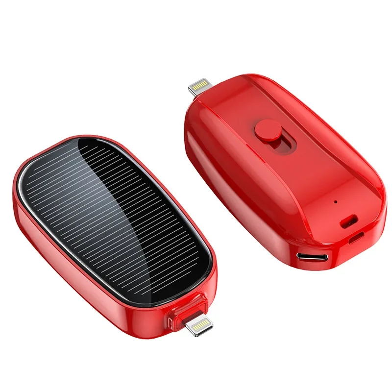 Mini Power Bank solaire portable pour les pluies de type C micro, charge rapide extérieure, 3000 mAh