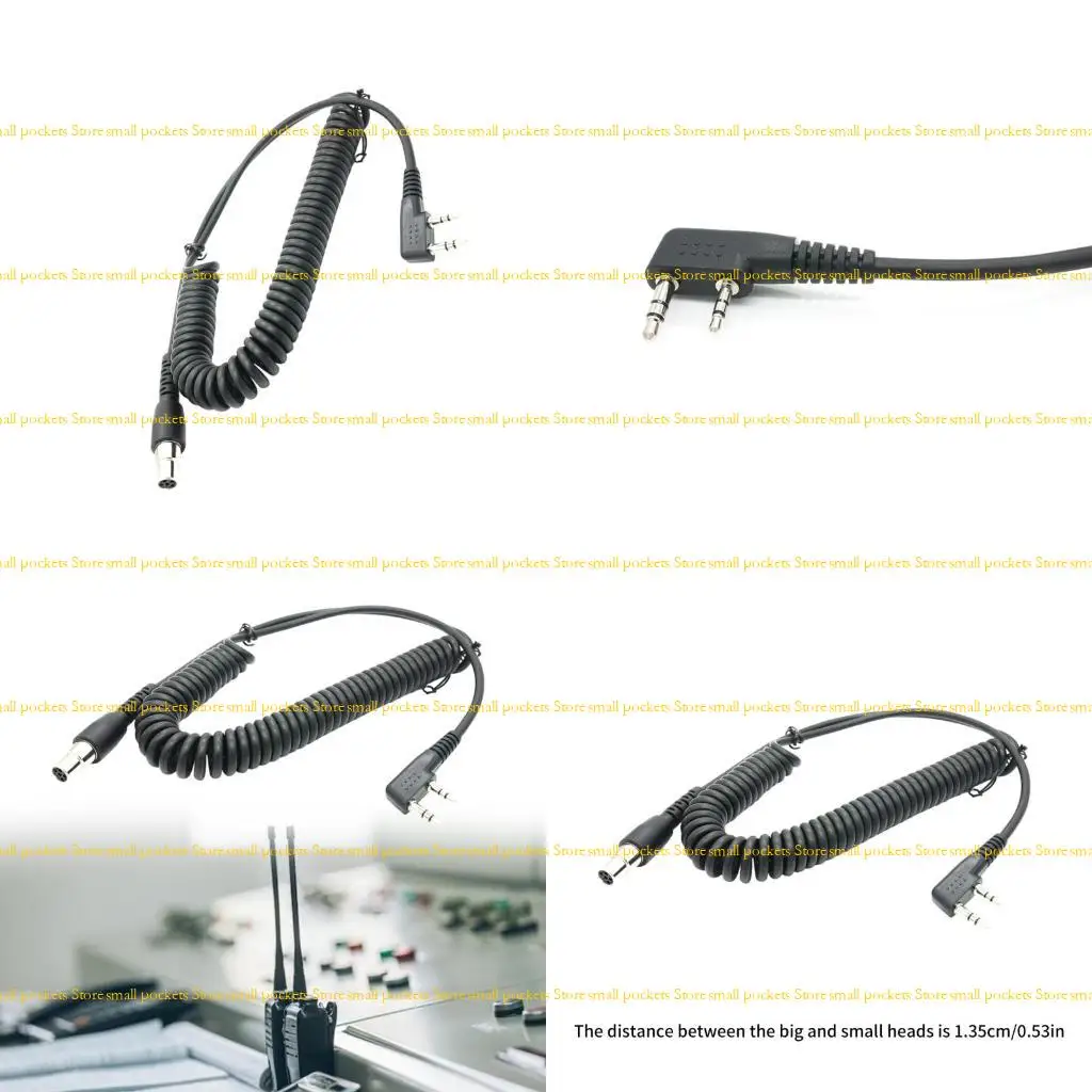 

R1WD Two Way Radio Coil Cord Cable 2 Pin To 5 Pin Coil Cable for Radios Earphone
