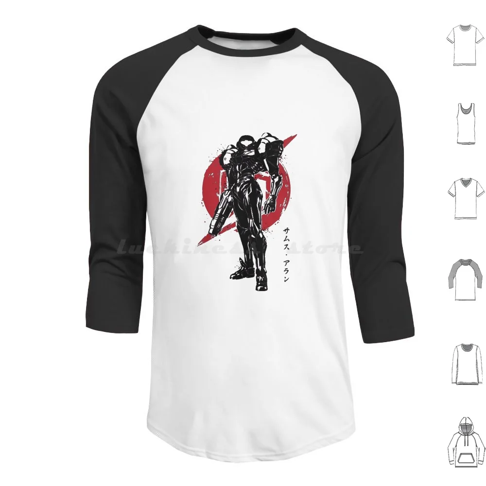 Metroid Galactic Bounty Hunter Sumi-E sudaderas con capucha de manga larga Metroid Dread Samus Aran Samus Dread Super Metroid