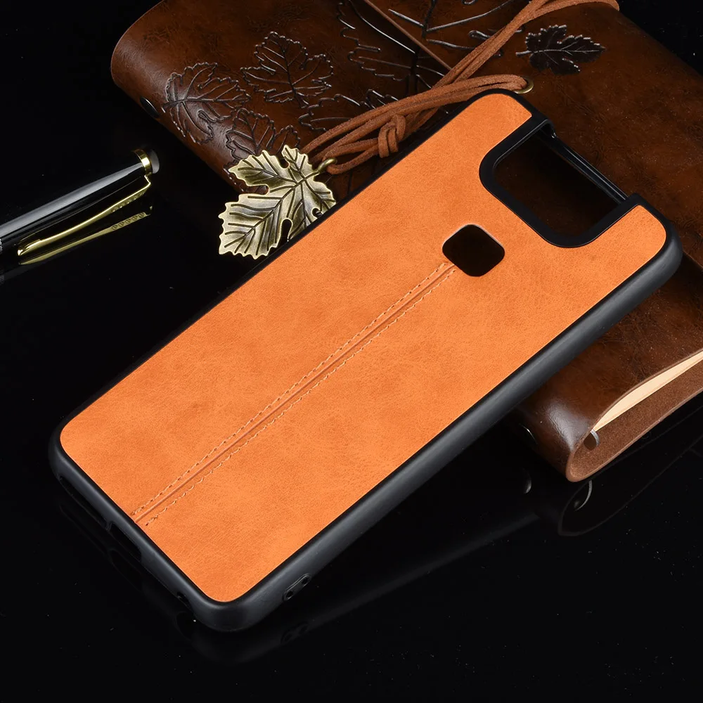 For Asus Zenfone 6Z ZS630KL Case Asus 6z Route Calfskin PU Leather Hard Phone Cover For Asus Zenfone 6 ZS630KL 2019 Back Case