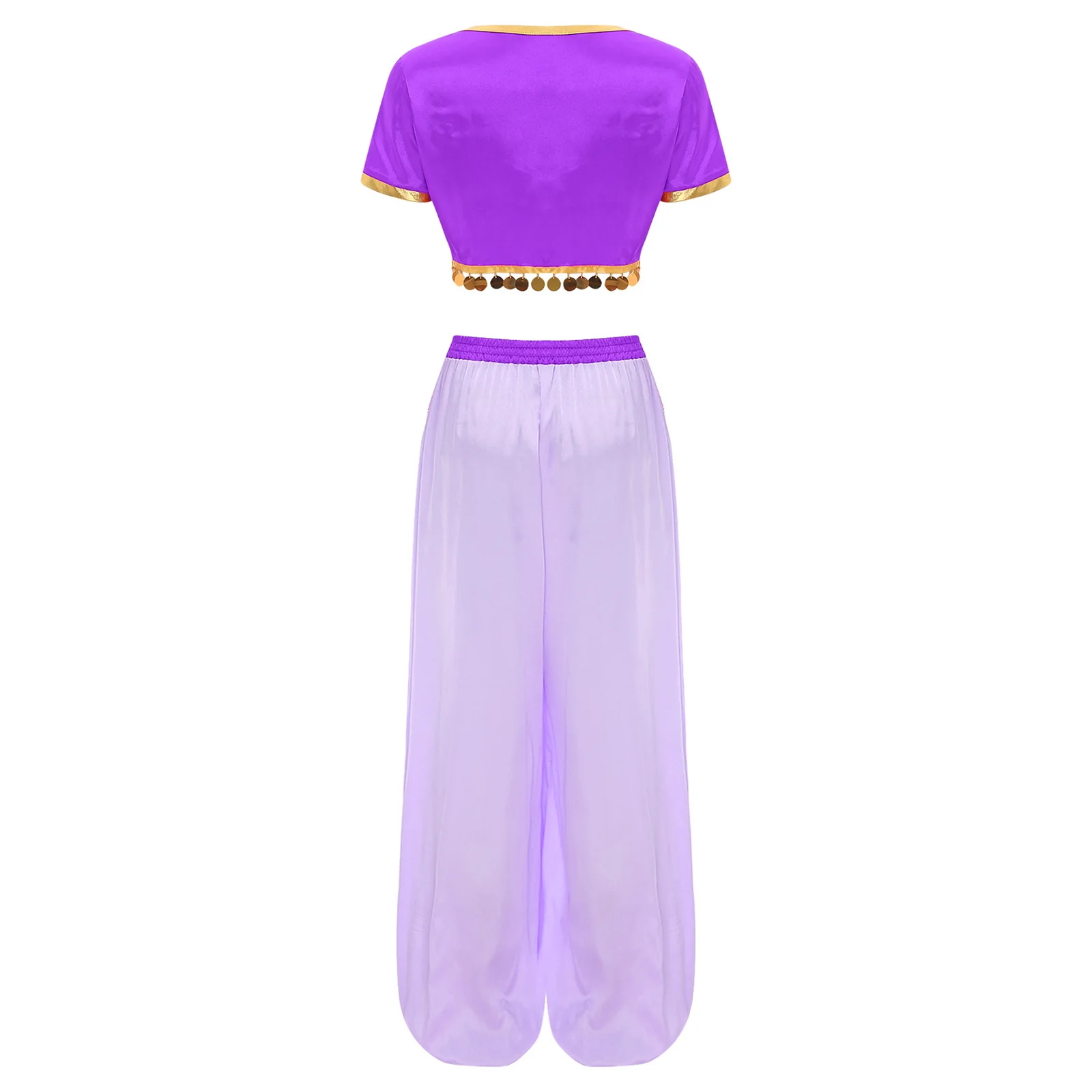 المرأة قطعتين البطن أداء الرقص الهندي المحاصيل الأعلى مع البنطلونات السراويل مجموعة غنائية هالوين العربية الشعبية تأثيري وتتسابق