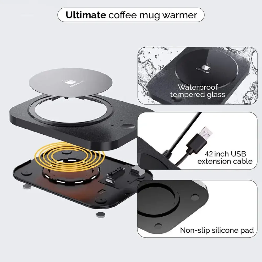 1/2pc The New Smart Thermostatic Coaster 55 Degrees Heated Milk Coffee Warm Cup Event Creative Gift Thermos Coaster