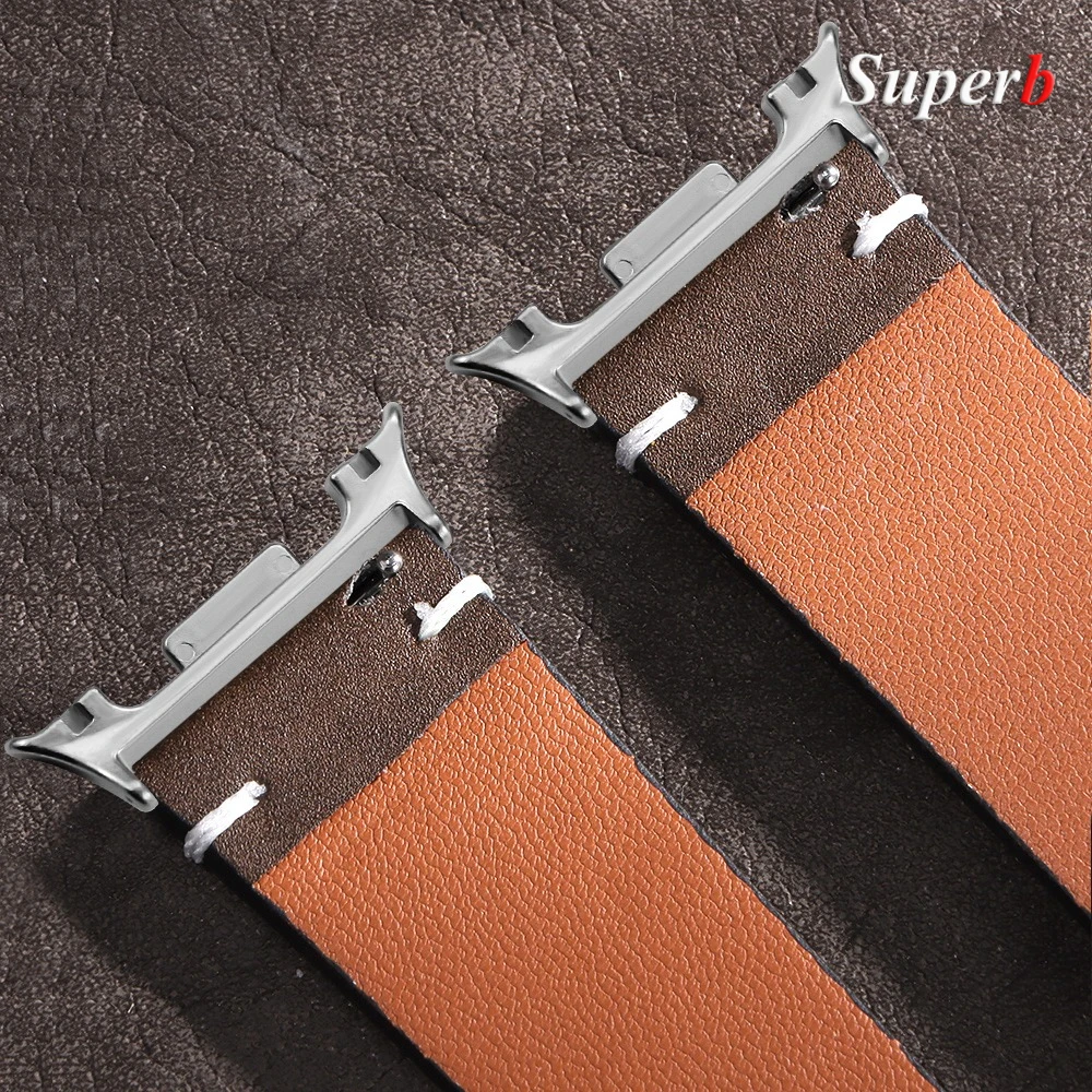 Tali Kulit PU Tanpa Celah untuk Jam Tangan Samsung Galaxy 8 Gelang Pengganti Klasik untuk Jam Tangan Galaxy 8 44Mm 40Mm 46Mm Aksesori