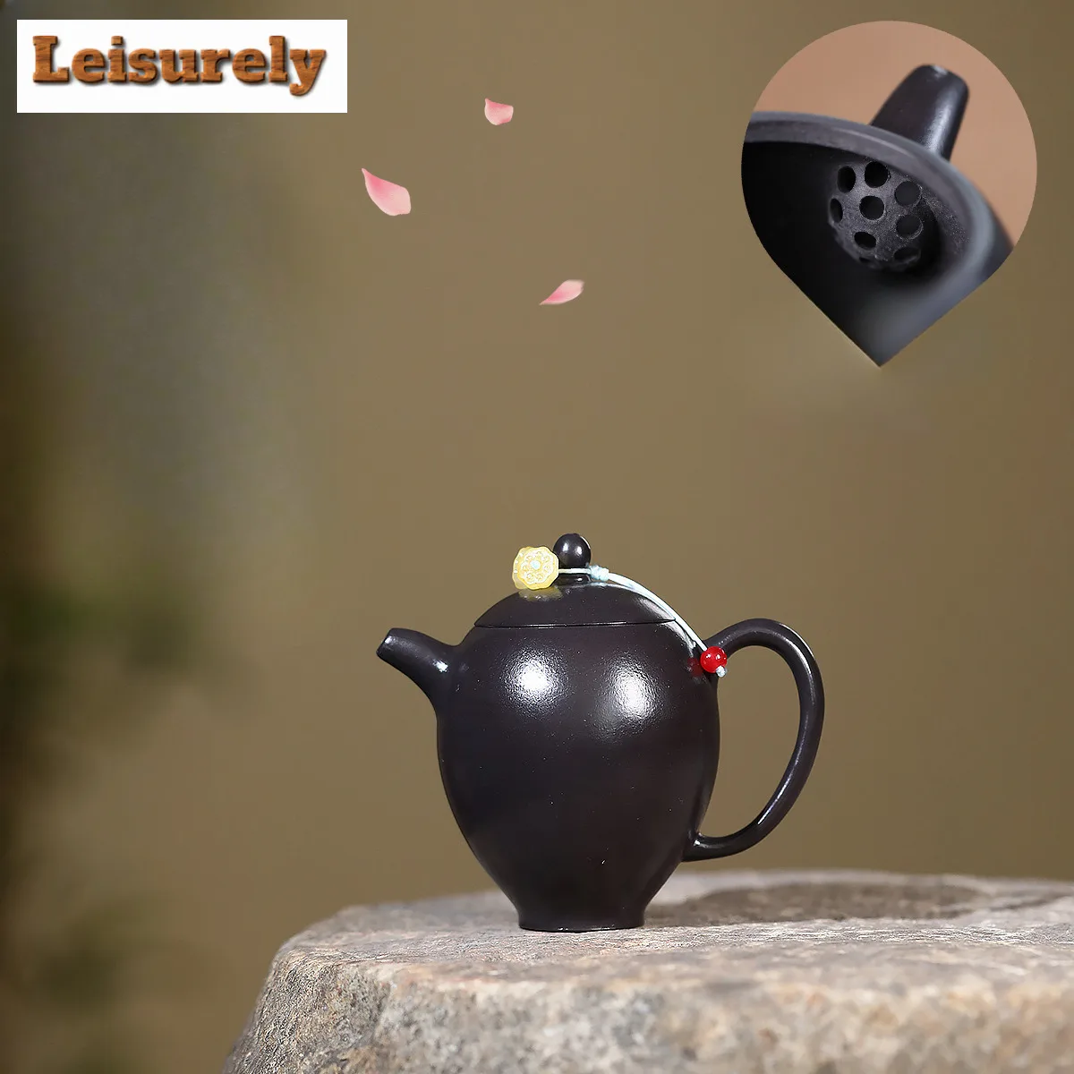 

180ml Antique Yixing Purple Clay Teapots Handmade Black Cherish incense Pot Raw Ore Zhu Mud Kettle with Infuser Zisha Tea Set