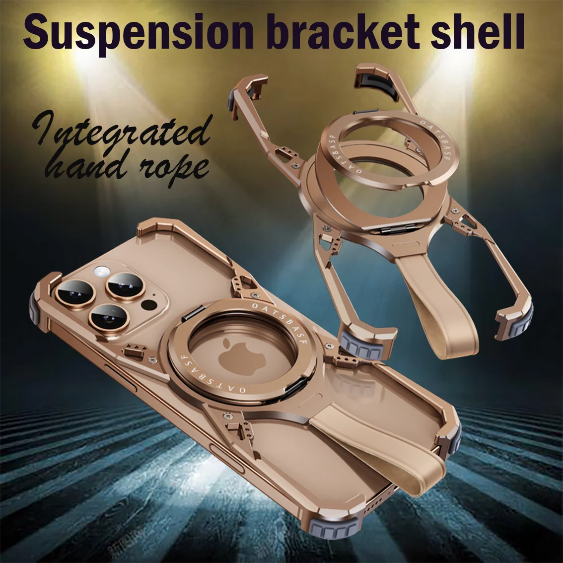 

Новый продукт Магнитный чехол для телефона iPhone 16 Pro Max с магнитной зарядкой 360° ° Вращающаяся подставка, металлическая безрамная противоударная крышка