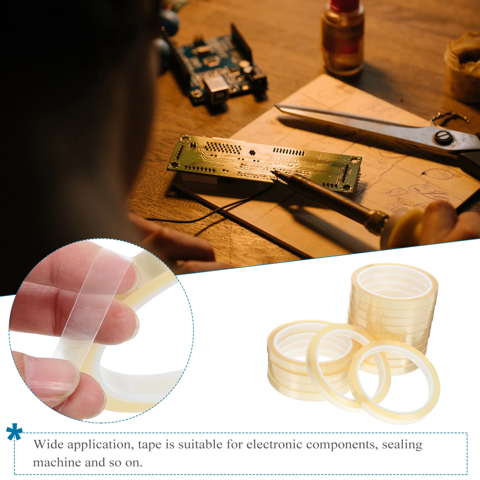 

15pcs Heat Resistant Tapes Pet Material High Temp Electrical Insulation Tape For Electronics Wire Splicing Flame Retardant