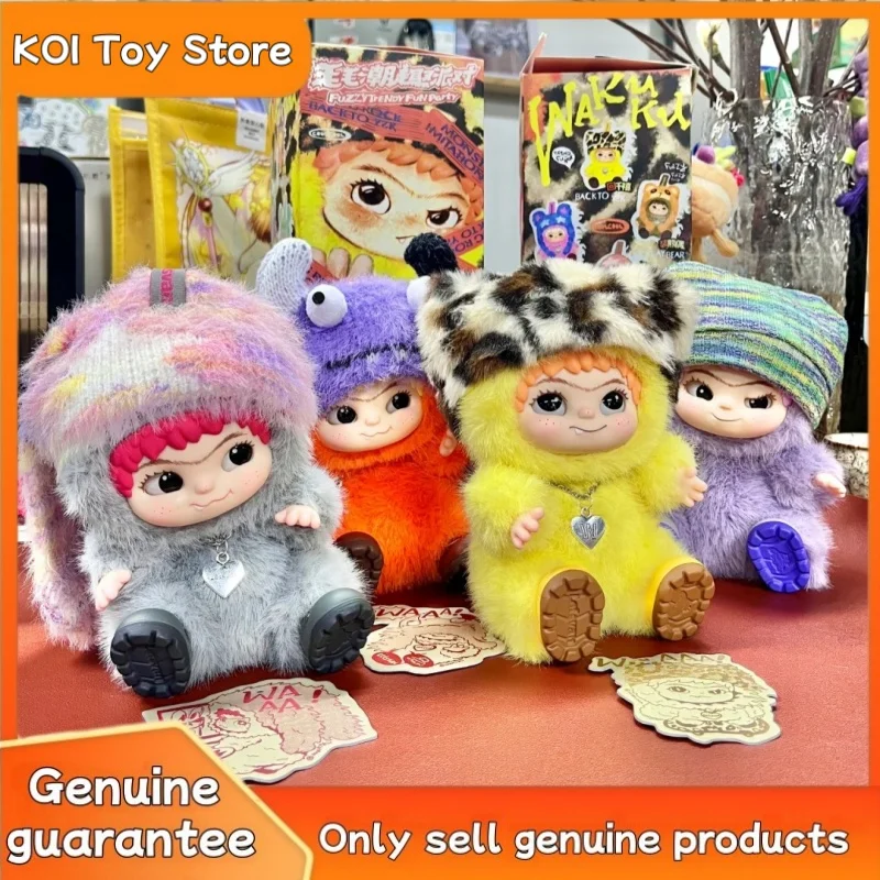 Originale Wakuku V1 Fuzzy Trendy Fun Party Wakuku V2rabbit Volpe Cieco Scatola Carino Wakuku Action Figure Mistero Bambola Ciondolo Regalo Giocattolo