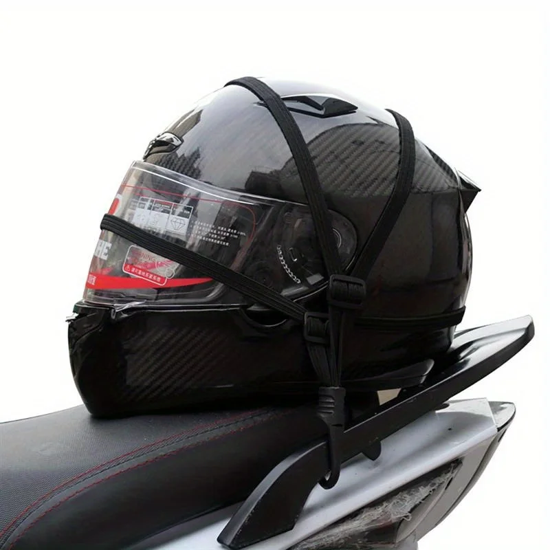 Universal 60cm Motorcycle Luggage Strap Moto Helmet Gears Fixed Elastic Buckle Rope High-Strength Retractable Protective Net