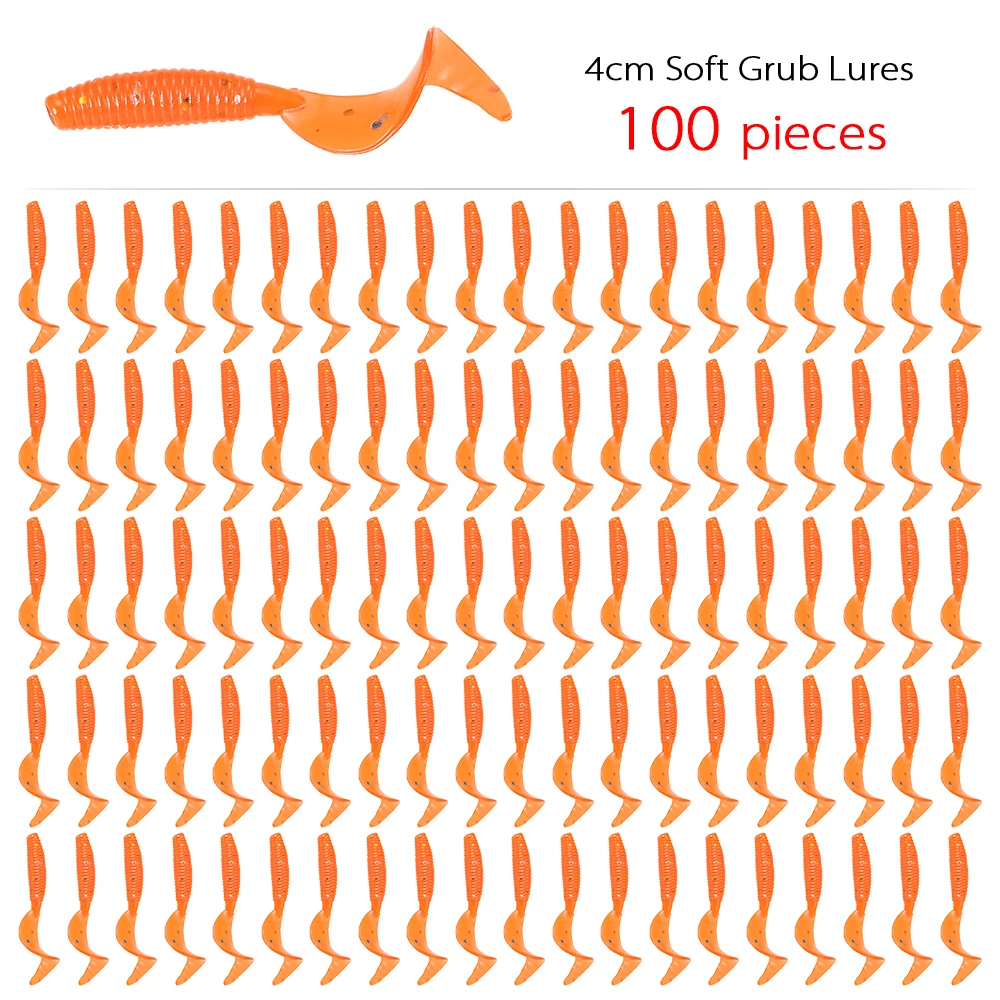 100 stücke Angeln Lockt 4 cm 0,4g Künstliche Wobbler Silikon Köder Grub Wurm Köder Hecht Bass Weiche Köder Karpfen angeln Zubehör – Detail 7