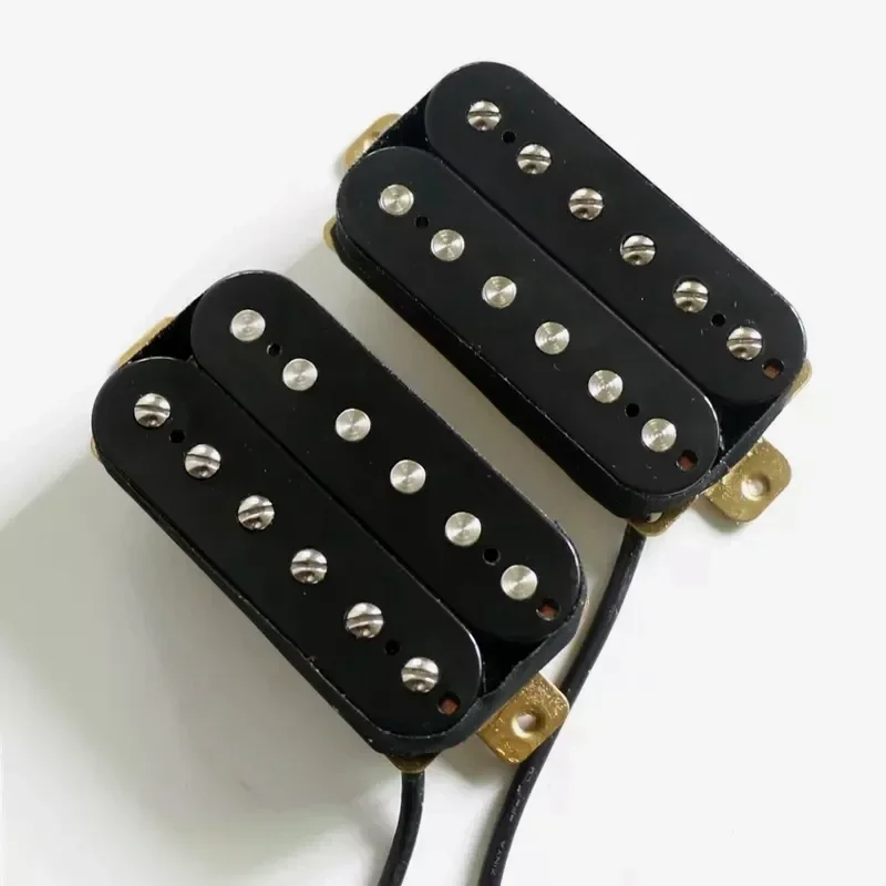 60's Vintage Black Alnico 5 Humbucker Guitar Pickup in White Color for Custom Guitar Building Parts