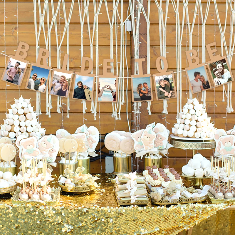 1pc Braut zu sein Foto Banner Bachelorette Henne Party Girlande Flaggen für Hochzeit Braut dusche Verlobung feier hängen Dekoration – Detail 3