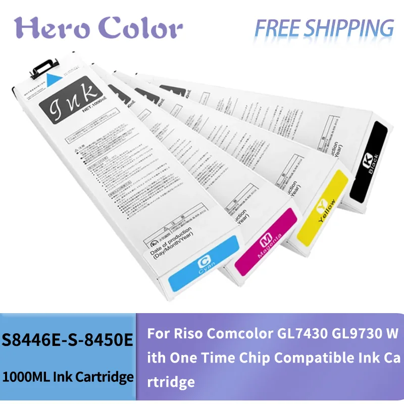 S-8446E S-8447E S-8448E S-8449E S-8450 Ink Cartridge For Riso Comcolor GL7430 GL9730 With One Time Chip Compatible Ink Cartridge