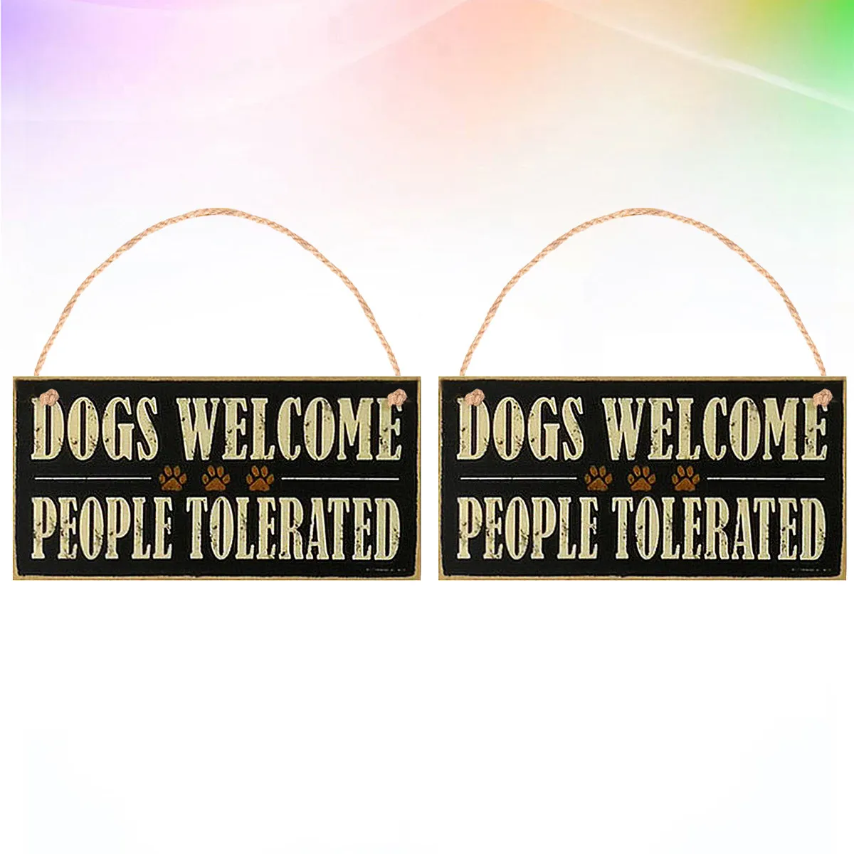 2Pcs Wooden Door Signboard Creative Welcome Hanging Board Rustic Style Decoration for Home Shop Cafe Door Sign