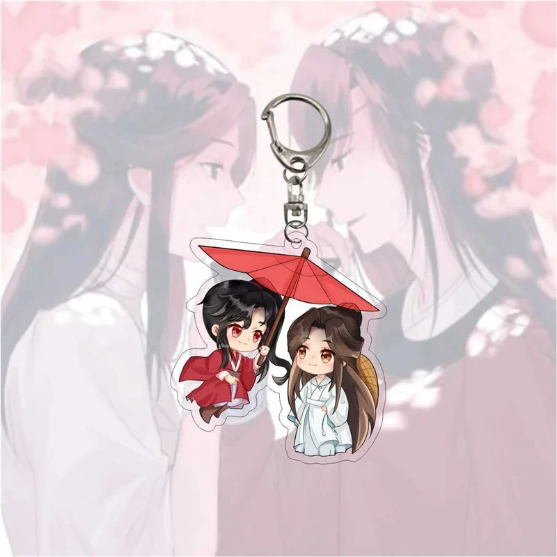 Anime Tian Guan Ci Fu Keychain Man Heaven Officials Blessing Key Chain Women Pendant Key Ring Jewelrylection Desk Display Orname