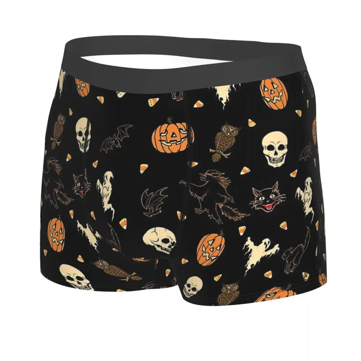 Hallowed Pattern Man's Boxer Briefs Skeleton Skull Bone Highly Breathable Underpants High Quality Print Shorts Birthday Gifts