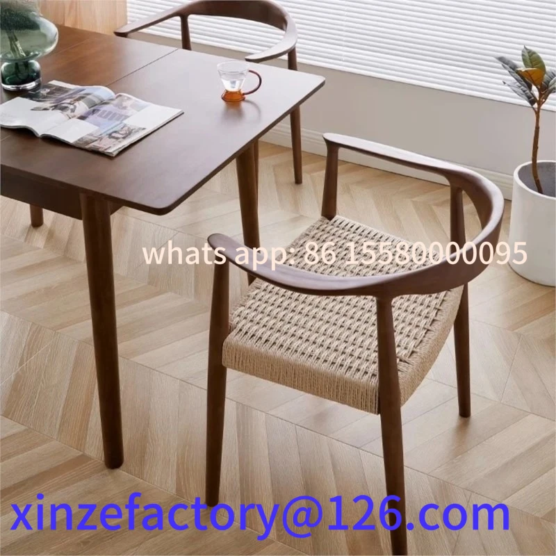 Customizable GUIG Japanese Casual Armchair Study Chair Tea Room Negotiation Chair Kraft Paper Rope Double-sided Braided Rope Din