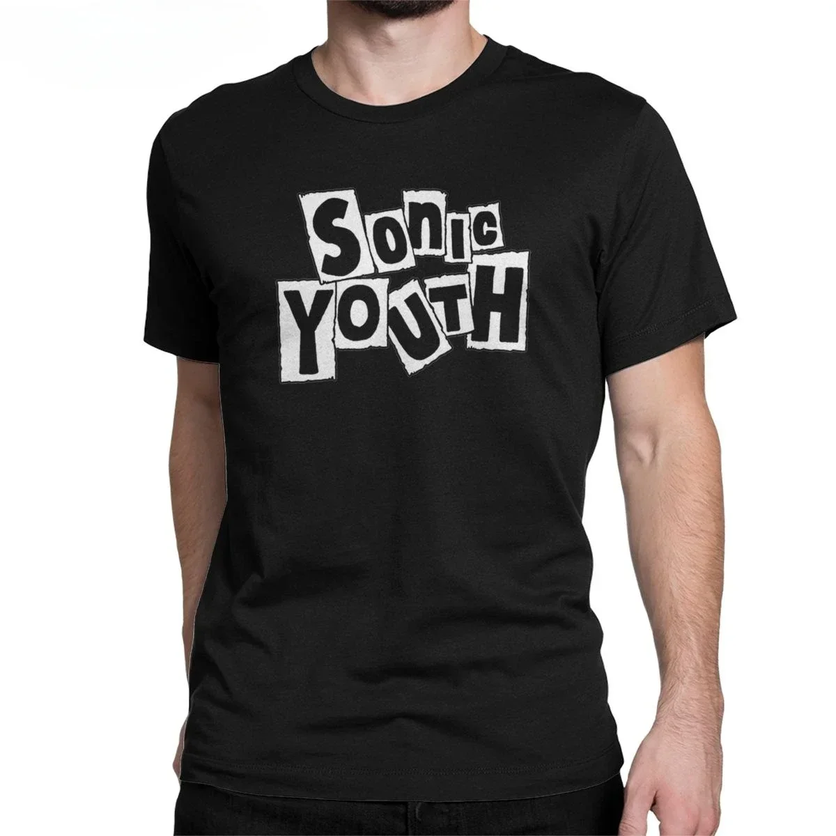 Men T-Shirts Couple Sonic Youth Music Band Humor Cotton Tees Short Sleeve T Shirt Crewneck Clothing Gift