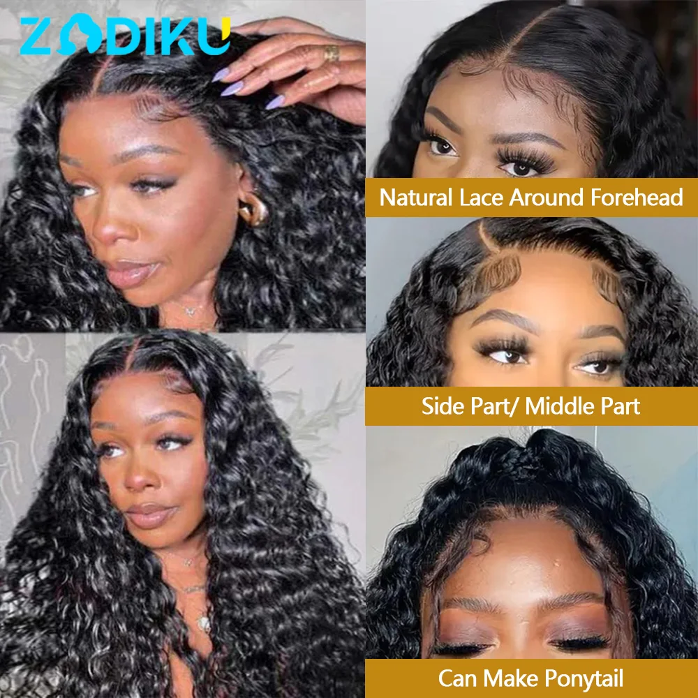 ZIDIKU 30 بوصة مجعد موجة عميقة غلويليس الباروكات شعر الإنسان جاهز لارتداء 100% البرازيلي شعر الإنسان 6x4 HD شعر مستعار الدانتيل على التخليص بيع
