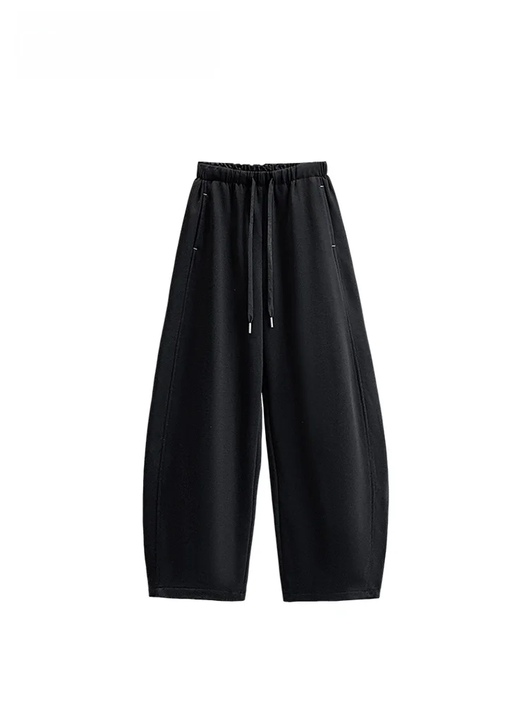 

High Waist Curvy Pants Women's Casual Fashion Sweatpants plus Size Hide Meat Slimming Summer New Style Cotton Blend Trousers
