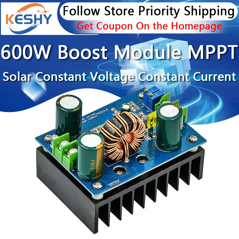 

DC 10-60V To 12-80V High Power Boost Module 600W MPPT Solar Constant Voltage Constant Current Vehicle Voltage Regulator Module