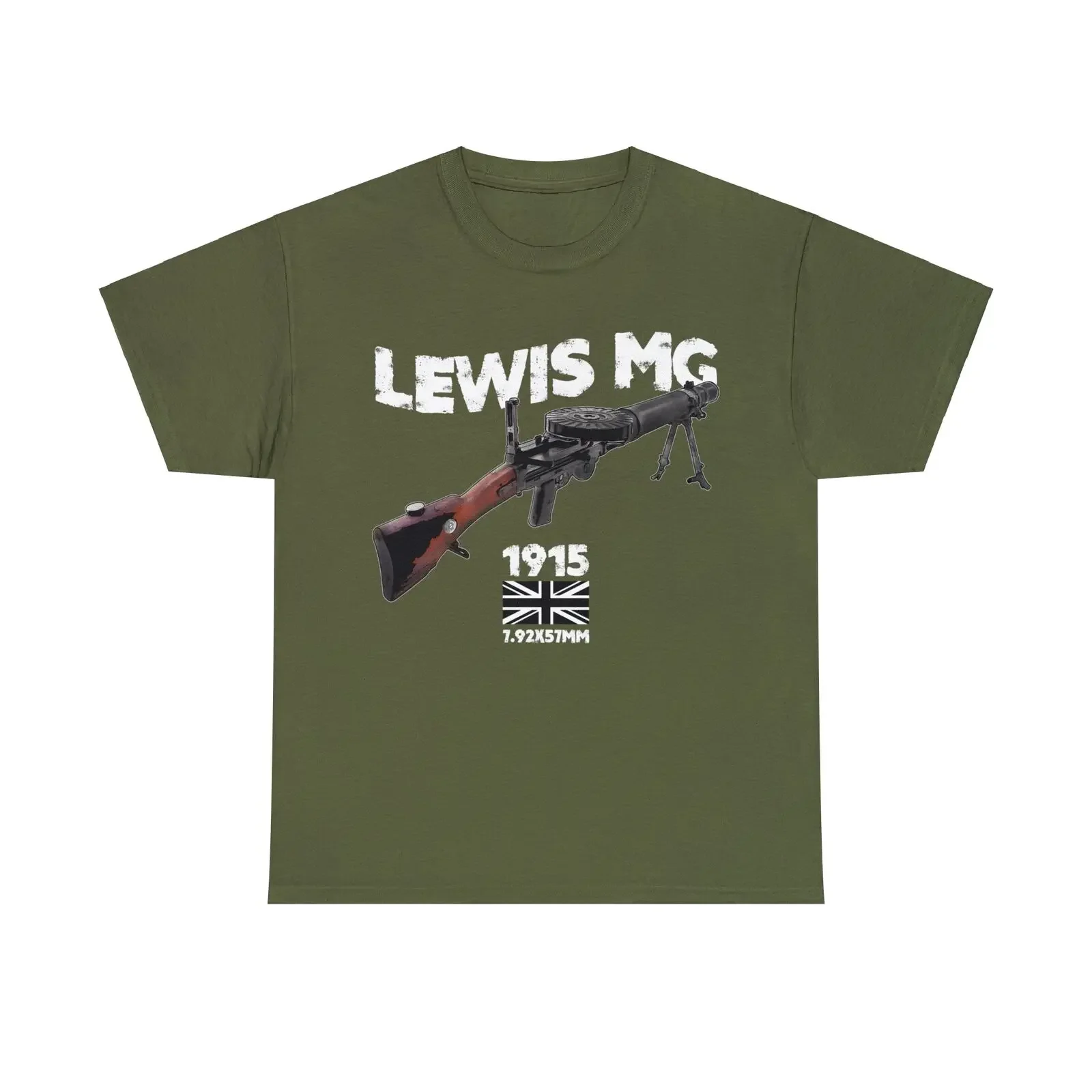 WWI Lewis Gun Aircraft-mounted Machine Gun T-Shirt 100% Cotton O-Neck Short Sleeve Summer Casual Mens T-shirt Size S-3XL