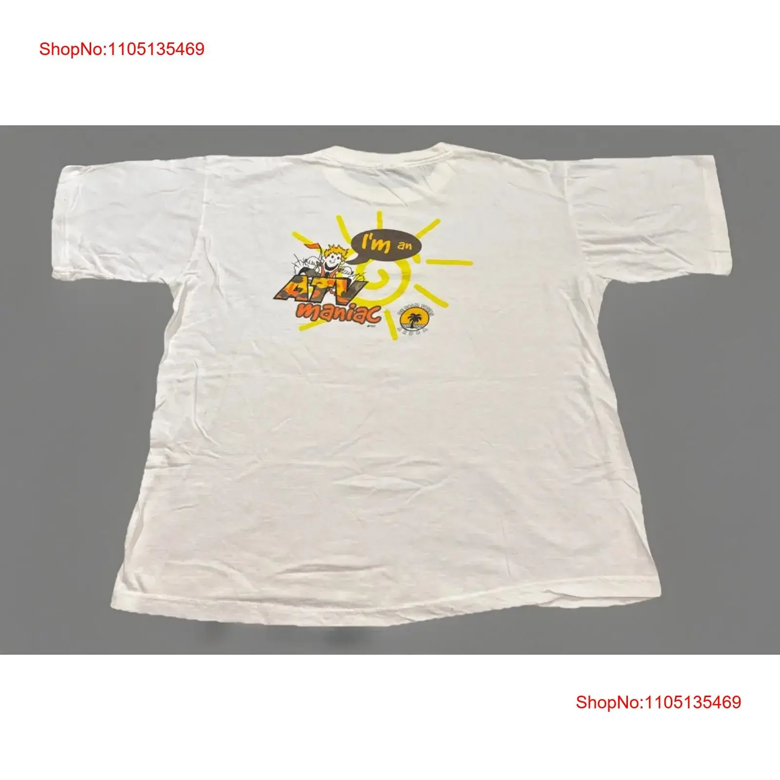 

Винтажная туристическая белая футболка 90-х годов ATV Maniac Motorsports 2XL Boxy Short vintage Washed homme, повседневная мягкая растянутая футболка унисекс