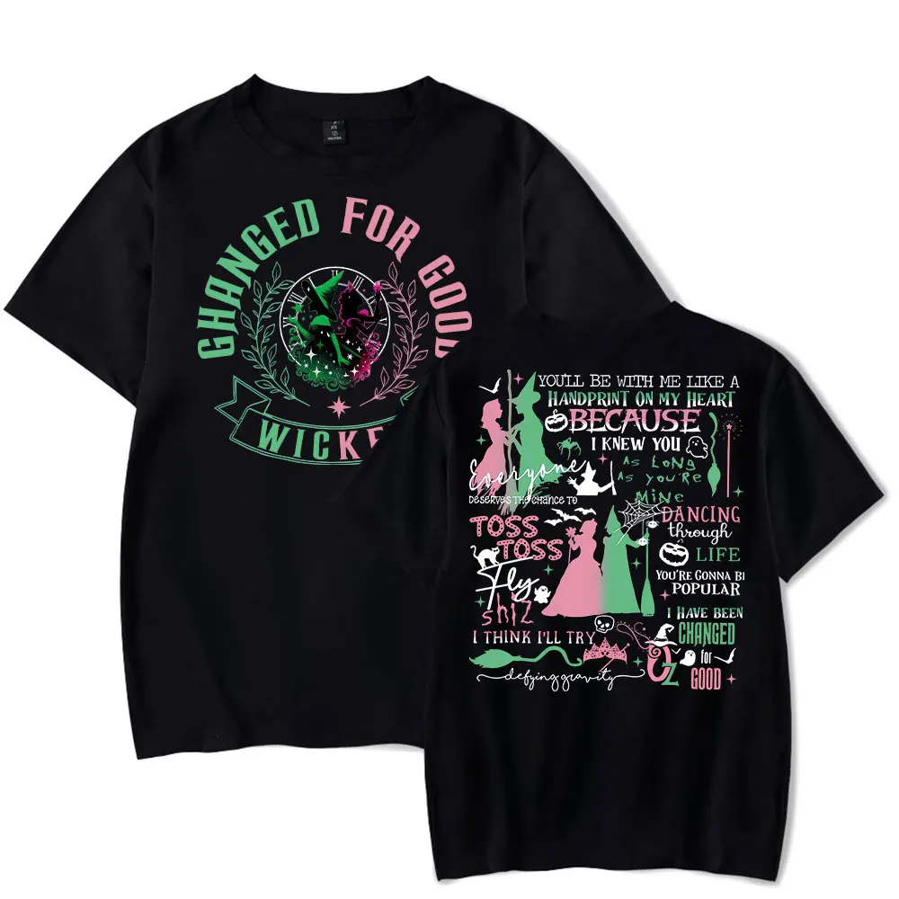 Wicked Changed For Good Defy Gravity Vintage 90s T-Shirt Men and Woman Short Sleeve T Shirt Sport Tops Harajuku Unisex Fashion