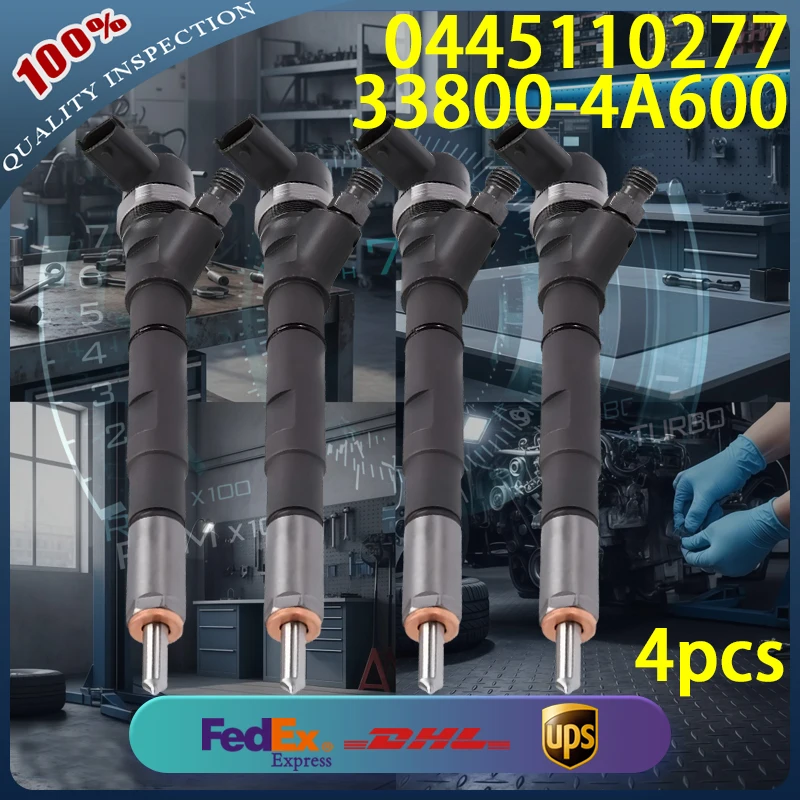 

0445110277 Common Rail Diesel Injector 33800-4A600 for Hyundai Grand Starex H1 Kia Bong 3 2.5L Diesel Engine 4pcs