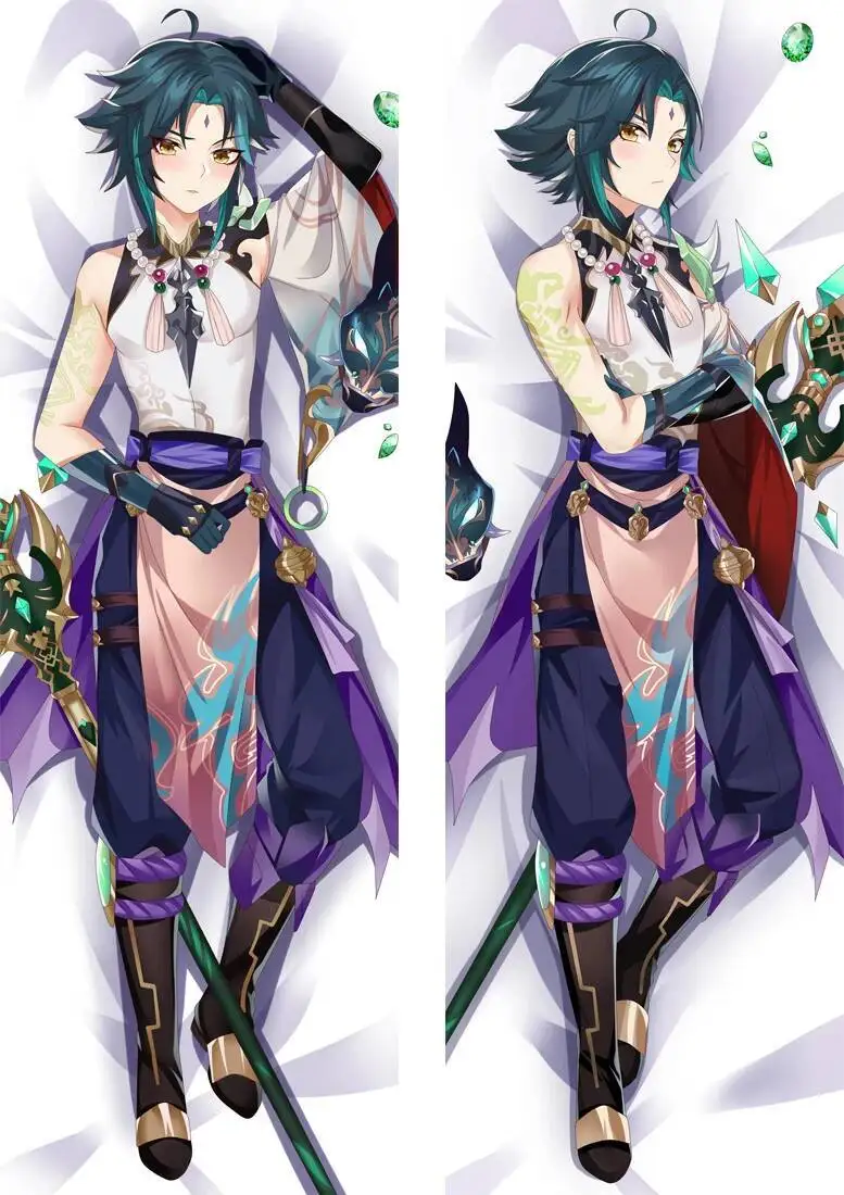 180Cm Genshin Impact XIAO Dakimakura 만화 애니메이션 Hing 바디 베개 커버 침구 귀여운 오타쿠 베개 커버