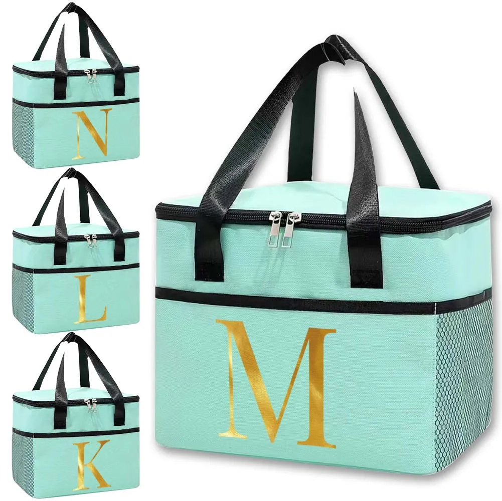 Lunch Bag Waterproof Box New Food Storage Boxes Cooler Bags Hygiene-Friendly Simplicity Letter Pattern Picnic Organizer Boxes