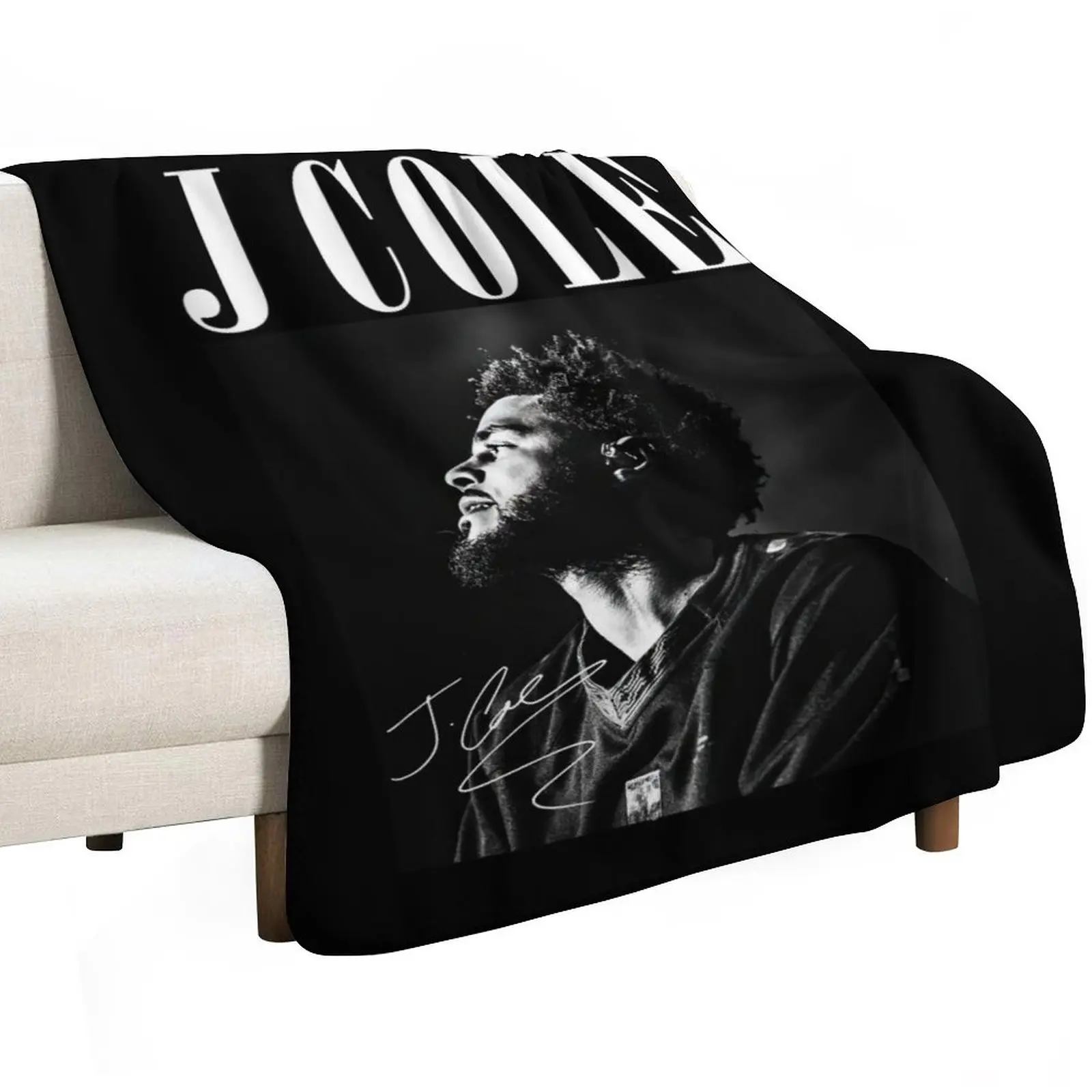 J Cole Rapper Vintage Rap Music Throw Blanket Bed linens Decorative Sofa Soft Beds Warm cosplay anime Blankets