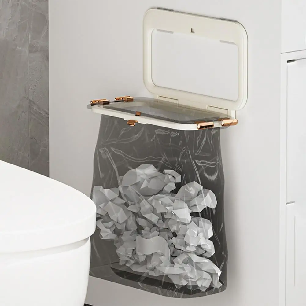 

Portable Garbage Bag Hanger,Foldable Durable Rubbish Holder Kitchen Support Cabinet, No-Drill Wall Mounted Large Capacity