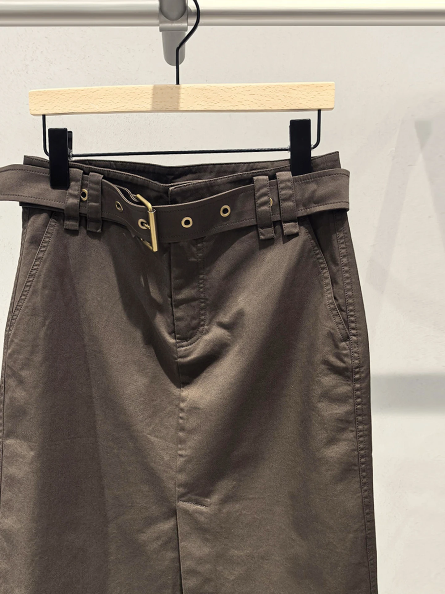 

High Waist A-Line Skirt with Belt Autumn New Arrival Women's Workwear Sle Faion Design South Oil Premium Women's Clo...