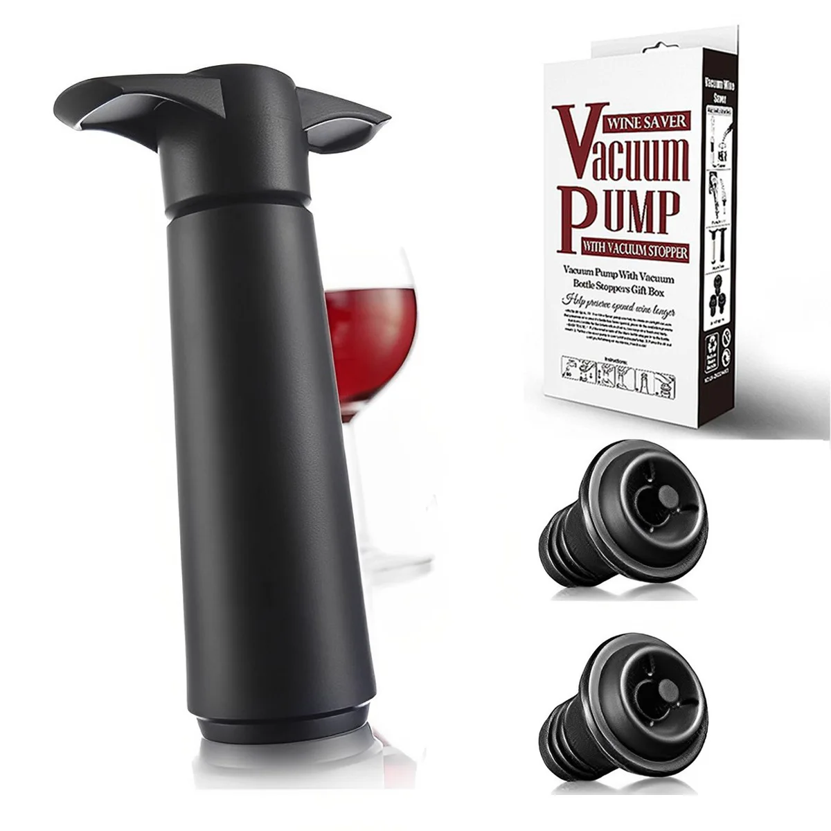 Wine Vacuum Pump Manual Vacuum Preservation Stopper Universal Air Extraction Cork for Red Wine Sealing Bar Accessories Vin view 5