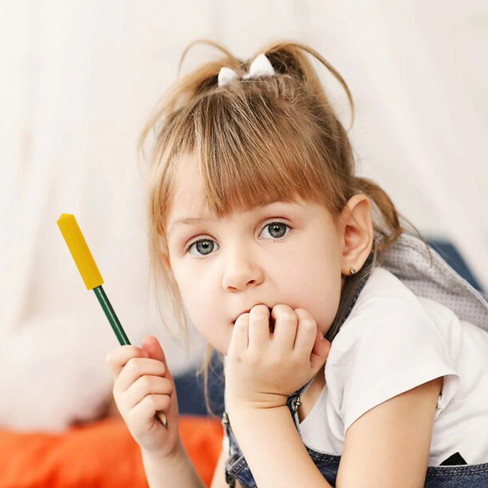 

4Pcs Pencil Sleeve Chewable for Teething Baby Students Office Supplies Stationery Supplies