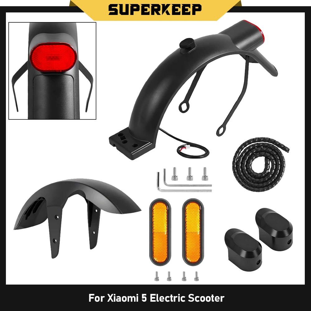 Für Xiaomi 5 Vorderer und Hinterer Schmutzfänger Halterung Rücklicht für Mi5 Scooter Kickscooter Ersatzteile Hintere Seitenabdeckung Vordere Zierblende