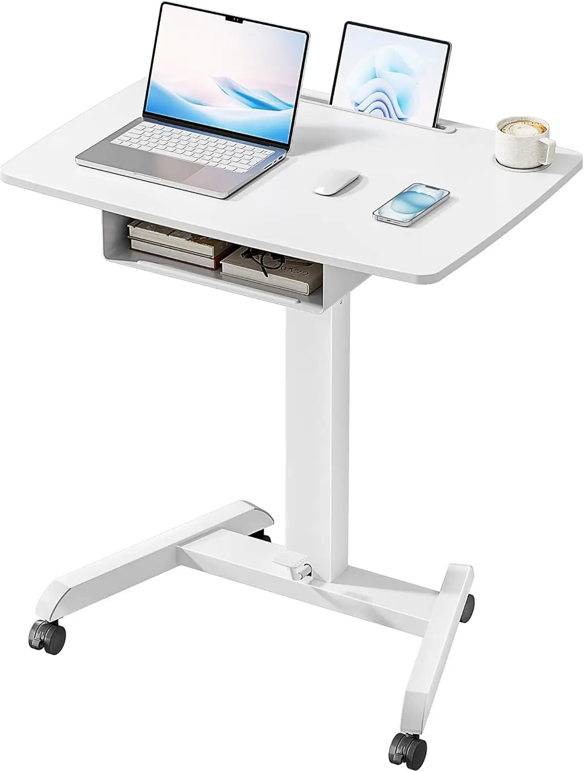 Standing Rolling Desk- 31.5' X 22' Extend Sanding Desk for Classroom, Height Adjsutable up to 44.3' Mobile Laptop Table,Hot Sale