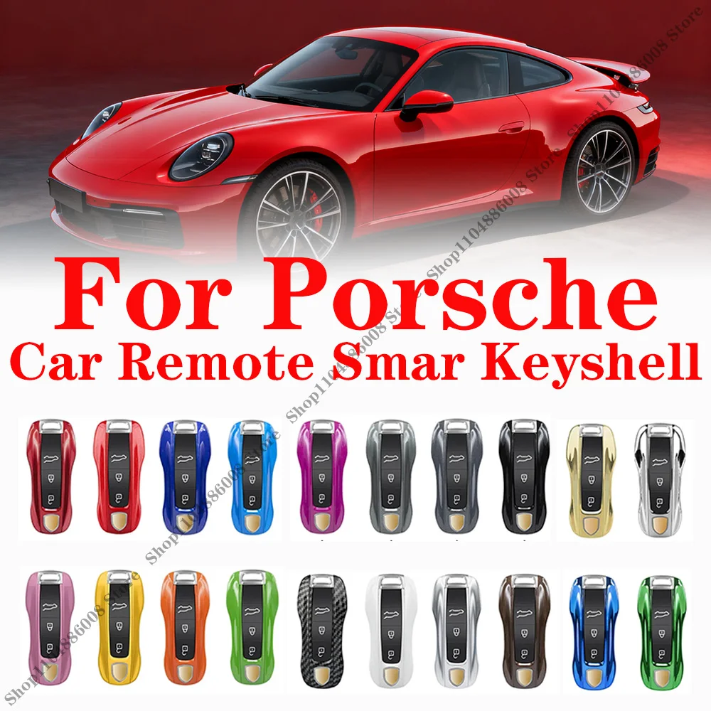 

Solid Color ABS for Porsche Panamera Macan 718 Taycan 911 Cayman Boxster 9ya 971 Remote Smart Car Key Case Cover Fob Accessories