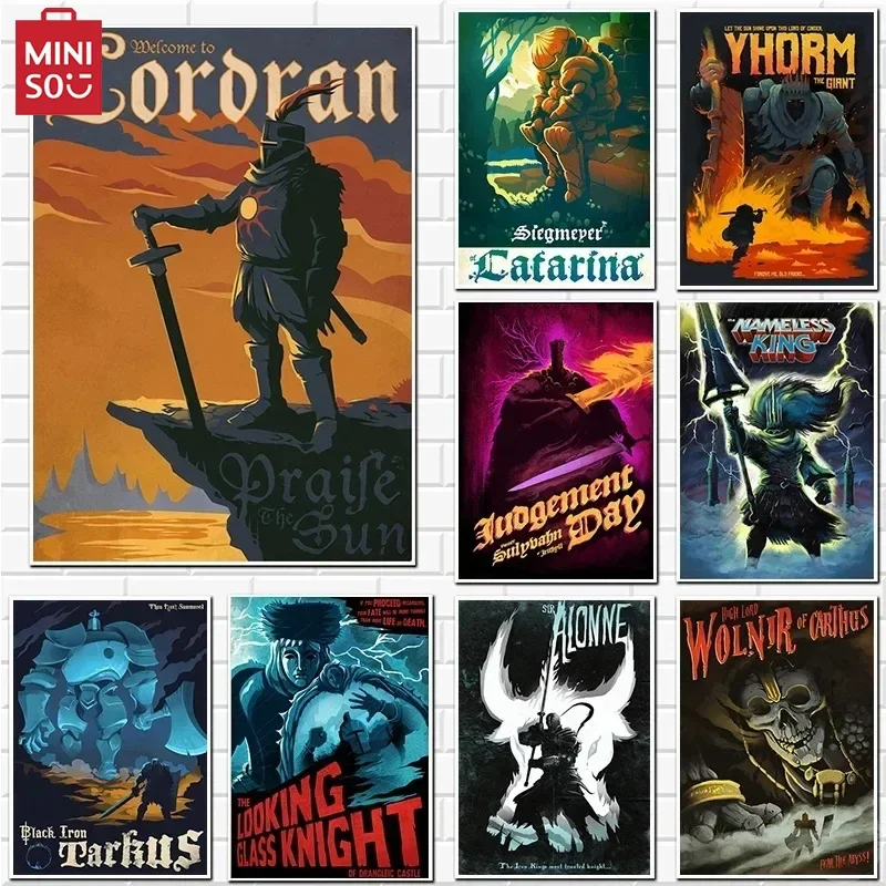 Pósteres musicales de juego de almas oscuras de dibujos animados, pintura en lienzo de YHORM THE GIANT, arte de pared ABYSSWALKER, imagen HD para sala de estar
