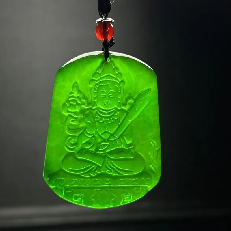

Natural Green Ice Guanyin Pendant, Classic Fashion Necklace Jewelry