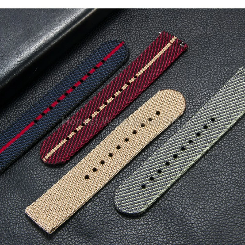 Leisure-ใช้กันน้ํากันน้ําไนลอนสําหรับ TUDOR Longines MIDO DW Rolex Omega STEEL BUCKLE Soft-Glide Comfort-Fit