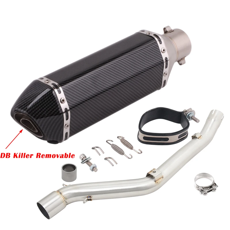 For SUZUKI DR-Z400 DRZ400 DRZ DR Z400 Z 400 S SM E 2000 - 2022 Motorcycle Exhaust Escape Modify Muffler Middle Pipe DB Killer