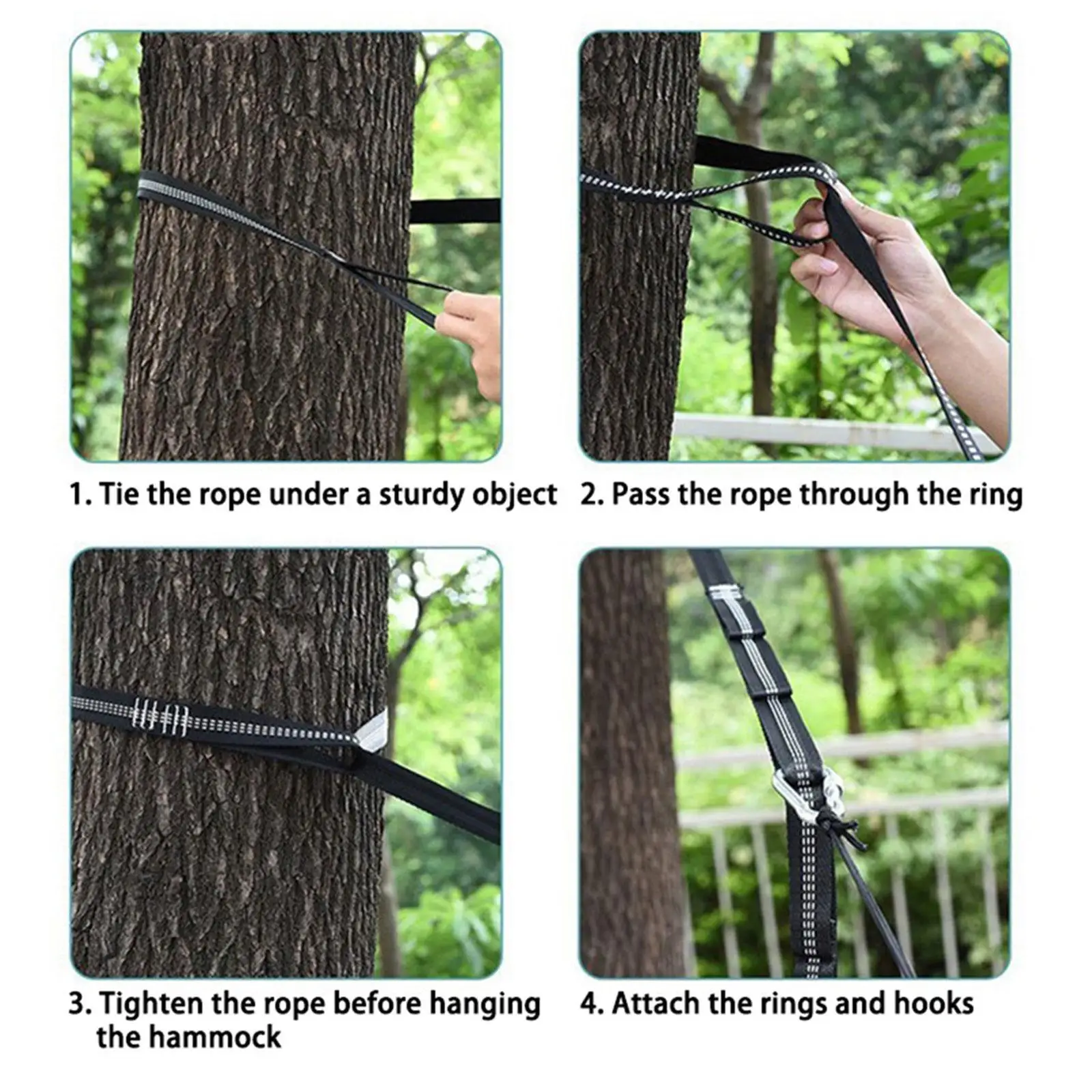 

2Pcs Hammock Belt Rope Hammock Tree Straps Reinforced Heavy Duty Hammock Harness